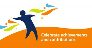 decorative image IDPWD logo and text saying Celebrate achievements and contributions
